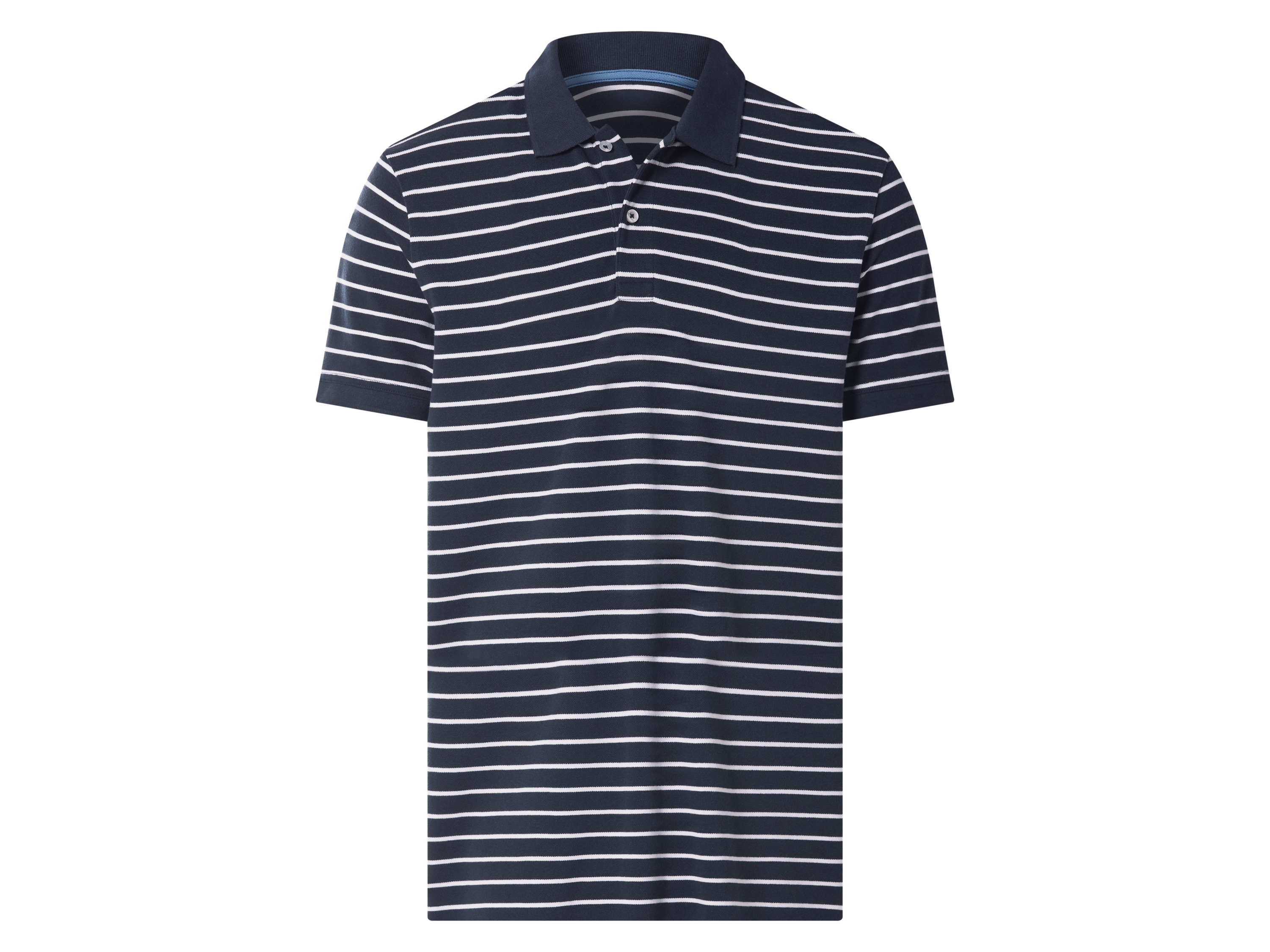 ESMARA MEN Piqué heren polo regular fit (strepen/marineblauw, S)