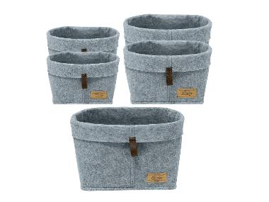 Wenko Set van 5 vilten manden Feli