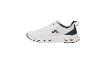 Witte sportschoenen met zwarte details en uitgesneden zool.