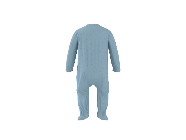 Blauwe baby romper met sterren, achteraanzicht