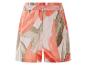 Hoge taille shorts met een koraal en beige bloemenprint.