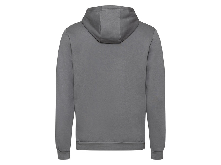 Een grijs hoodie met capuchon.