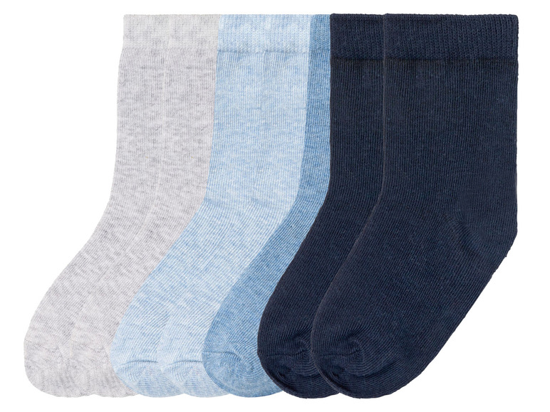lupilu Peuters jongens sokken, 7 paar, met hoog (27-30, Grijs-blauw-donkerblauw)