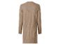 Lange, geribbelde, beige cardigan, achterkant