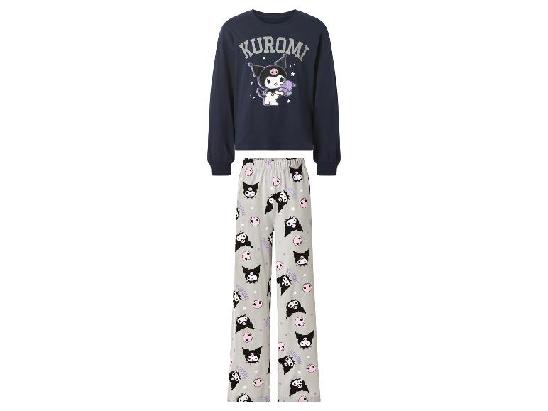 Pyjama met lange mouwen en broek met Kuromi-ontwerp.