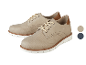 Beige leren veterschoenen.