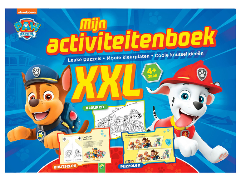 Paw Patrol XXL activiteitenboek met puzzels, kleurplaten en knutselwerk.