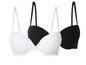 Twee zwarte en witte bh's.