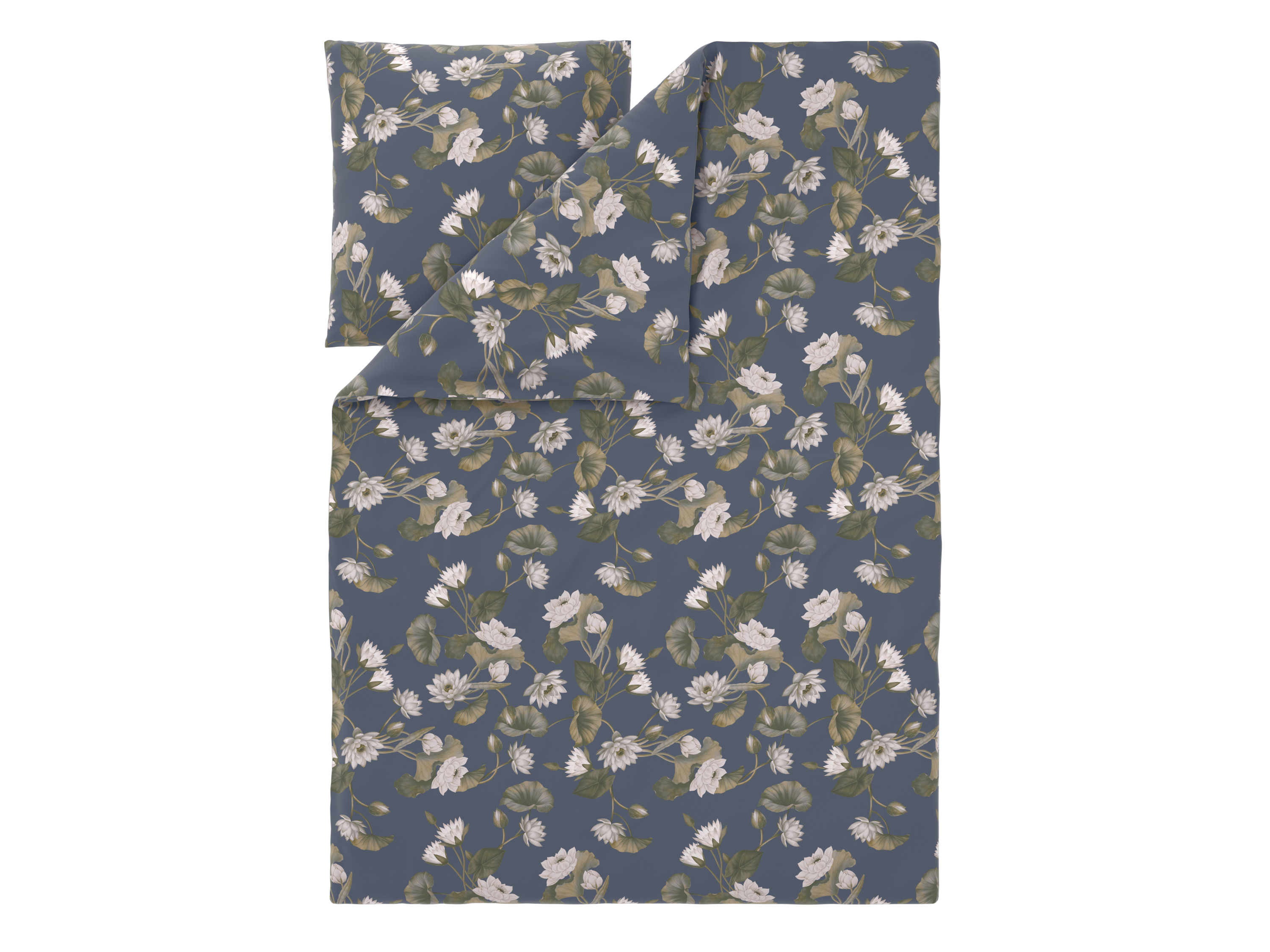 LIVARNO Satijnen dekbedovertrek 140 x 200 cm (Bloemen/grijs)