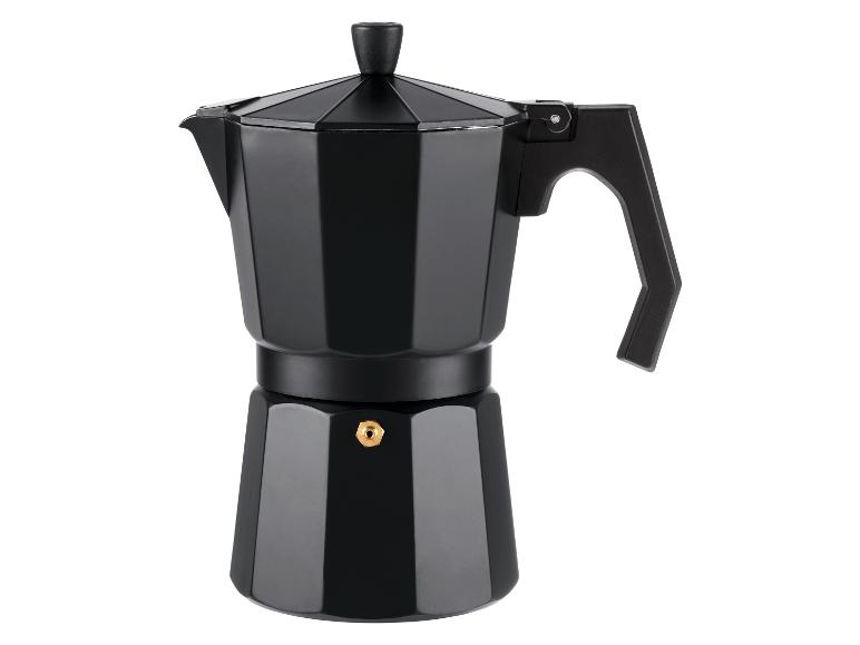 Een zwarte koffiepot voor het maken van espresso.