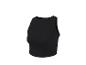 Zwarte geribbelde crop top met hoge hals