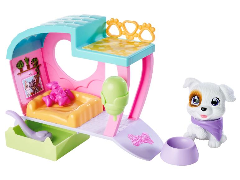 Barbie puppy camper met een schattig puppy.