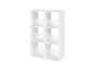 Witte opbergkast met zes vakken.