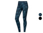 Een donkerblauwe leggings met bloemenprint voor dames