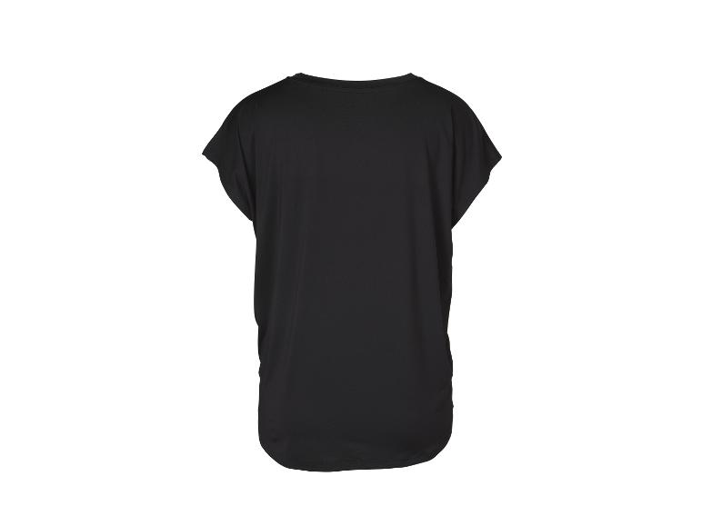 Zwart T-shirt met korte mouwen en ronde hals, achteraanzicht