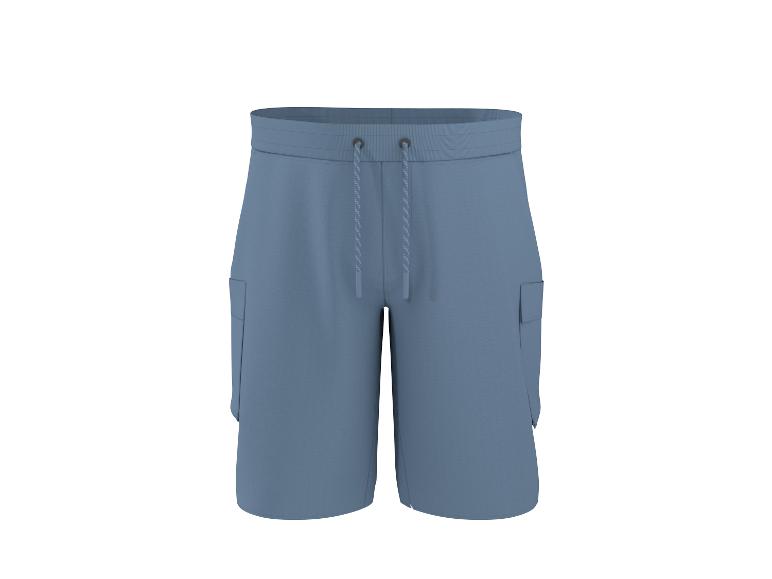 Blauwe heren cargoshorts met trekkoord in de taille