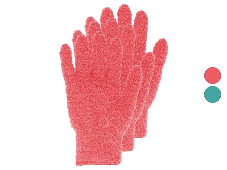Set van drie roze exfoliërende handschoenen