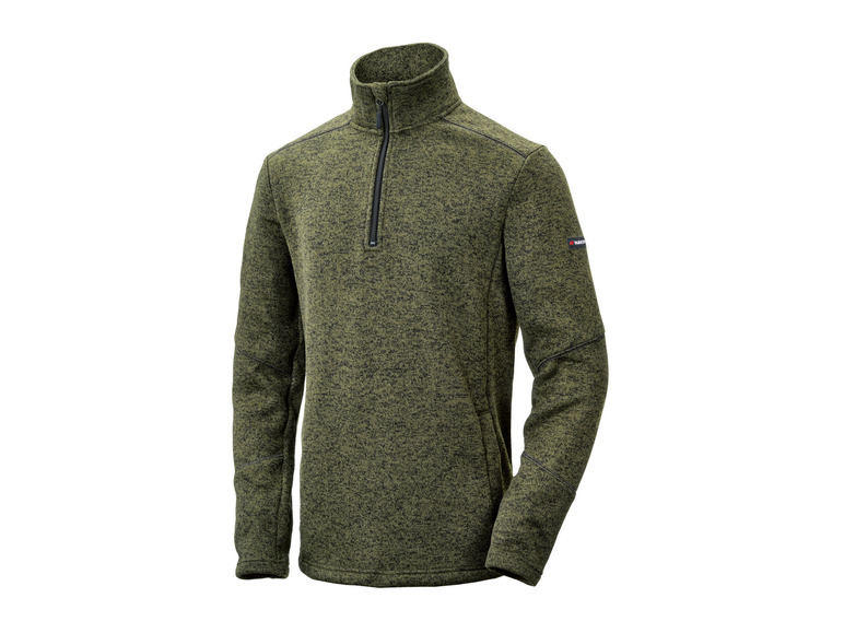 Een groene Parka half-zip trui voor heren.