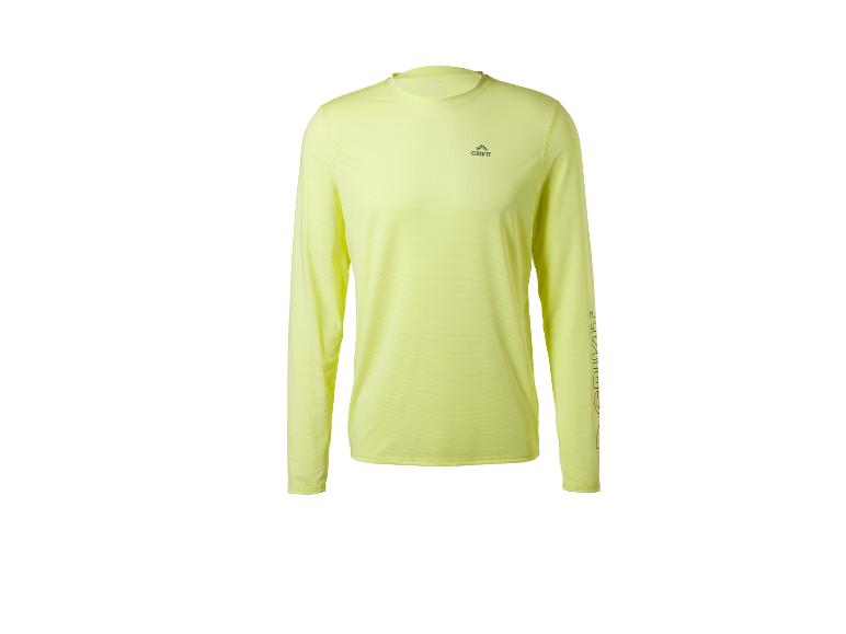 Citroengeel sportshirt met lange mouwen voor heren