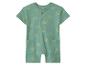 Baby romper met korte mouwen in groen met gele zon- en golfpatronen