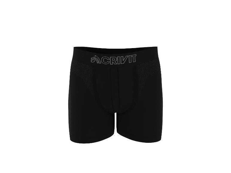 Zwarte Crivit herenboxershort met logo op de tailleband.