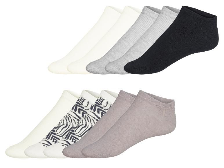 Set onzichtbare sokken: wit, grijs, zwart en geometrische patronen.