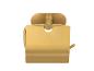 Een moderne gouden toiletrolhouder.