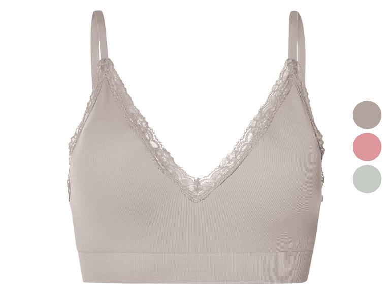 Beige naadloze bh met kant.
