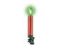 Groene LED kerstkaars met clip, koperkleurige behuizing