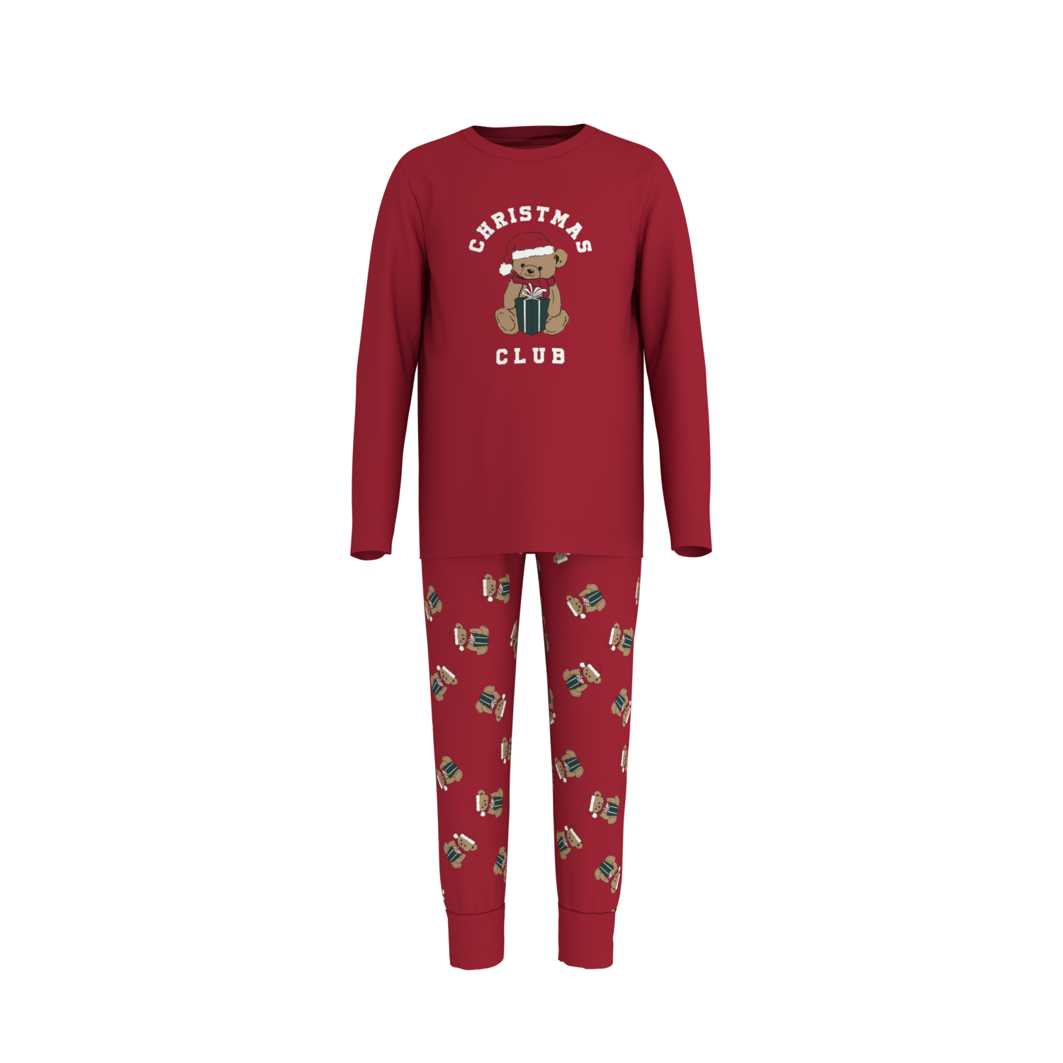 LUPILU Kinder pyjama, lang (Rood, 122/128)