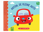 Een boek voor baby's met een afbeelding van een rode auto