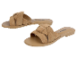 Beige Esmara suède sandalen met gevlochten bandjes.