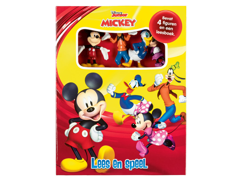 Mickey Mouse lees- en speelset met 4 figuurtjes.