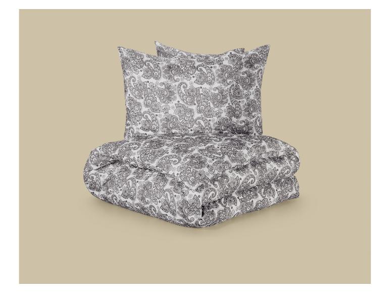 Dekbedovertrek en kussenslopen set met paisley-patroon in grijstinten
