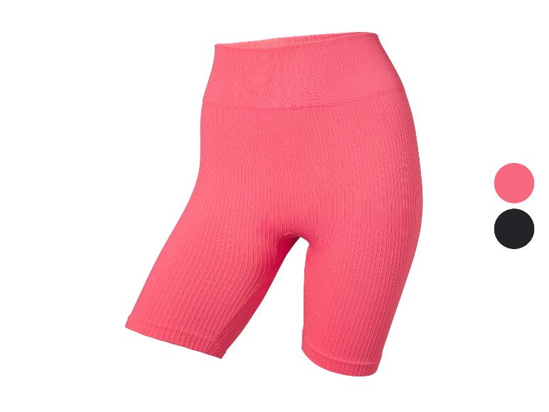 Roze geribbelde high-waist fietsbroek, met kleuropties