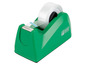 Een groene tape dispenser van United Office met een rol tape.