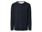 Lang mouwen donkerblauw wafelpiqué shirt met knopen.