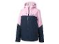 Roze en marineblauwe ski-jas met capuchon en rits