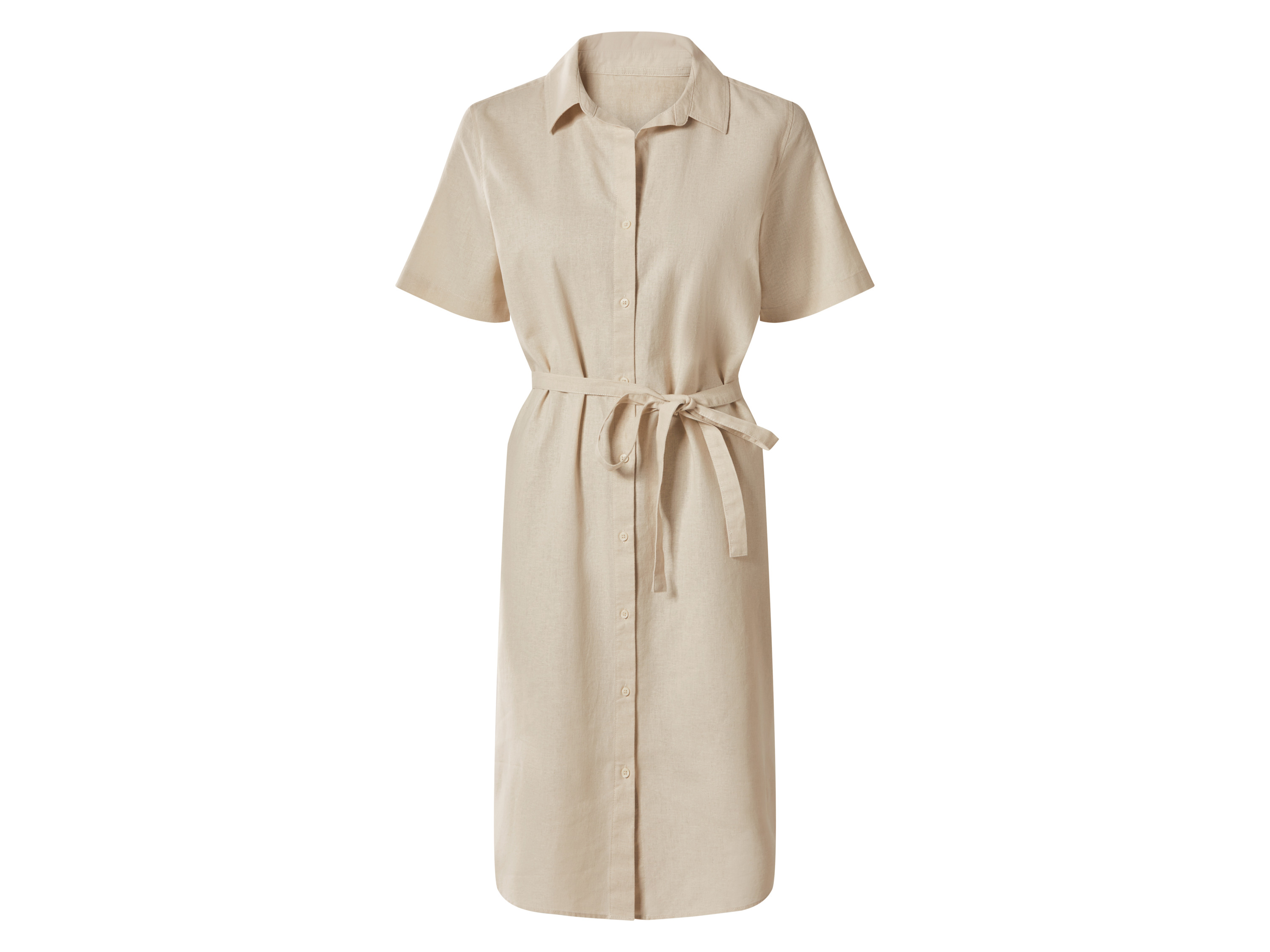 ESMARA Linnen dames jurk (Beige, XS (32/34))