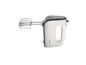 Een witte Philips handmixer met metalen garde.