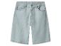 Lichtblauwe denim shorts met zakken en knoopsluiting
