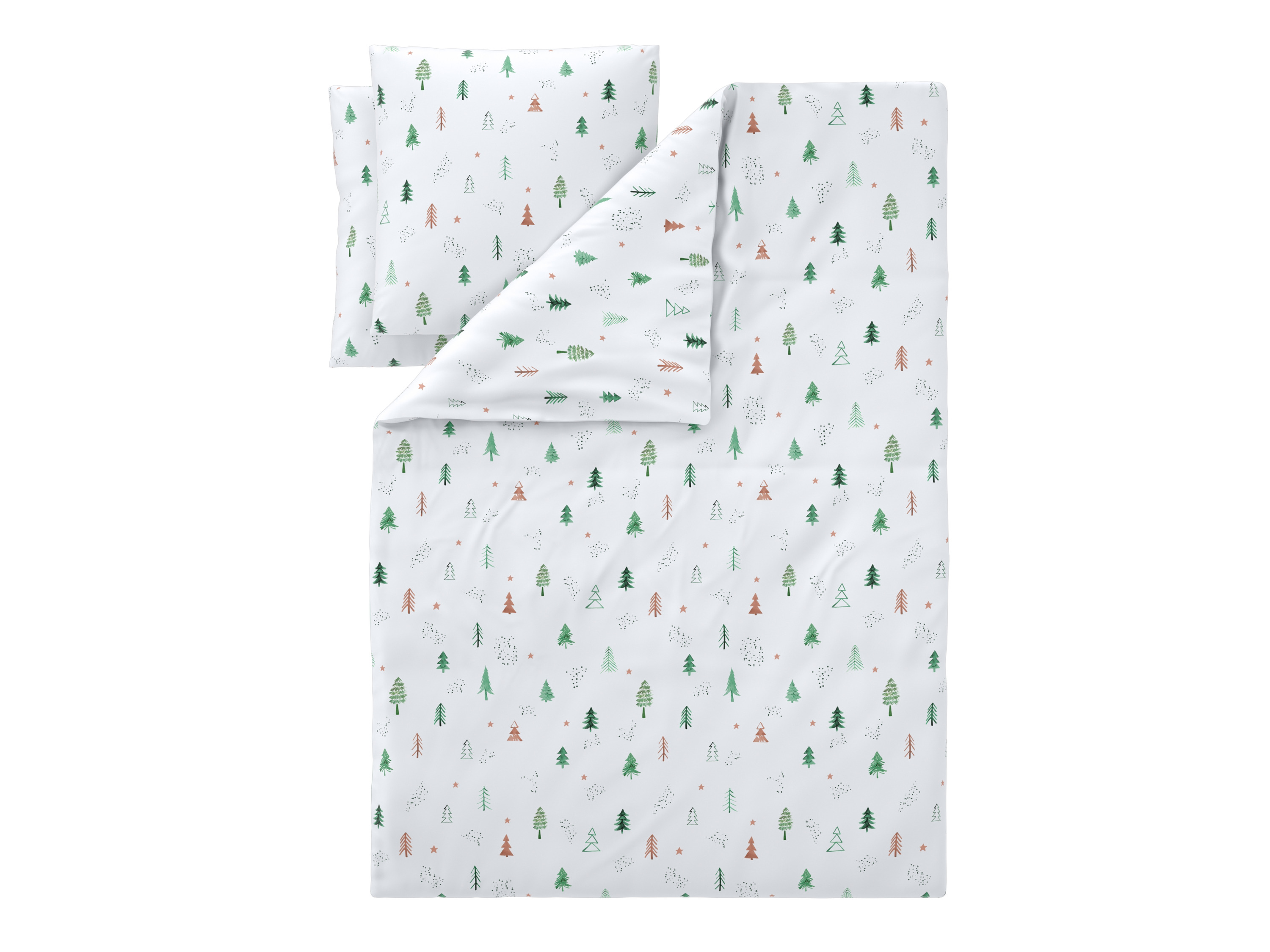 LIVARNO Fijnbiber beddengoed, 200 x 200 cm (Let op: LV OSNL) (Dennenboom groen) afbeelding