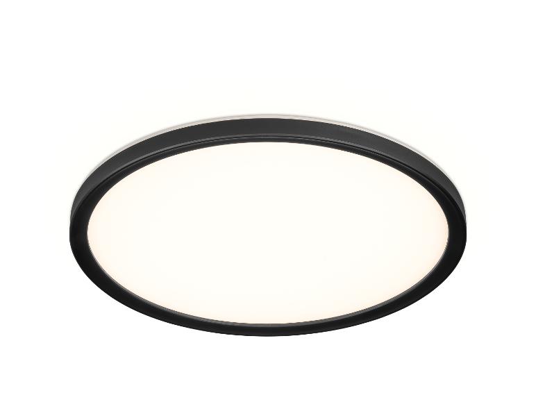 Zwarte, ovale plafondlamp met witte diffuser