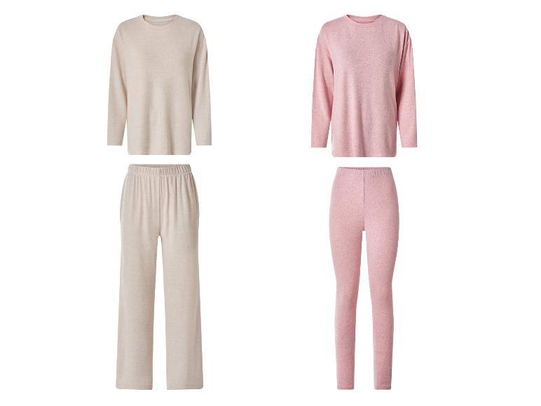 ESMARA® dames lange pyjama: beige set met wijde broek en roze set met legging.