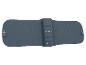 Grijze spierstimulatieband met warmte- en TENS-bediening.