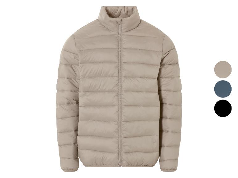 Beige gewatteerde jas met rits