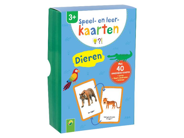 Educatief kaartspel voor kinderen 3+ over dieren, met 40 omkeerbare kaarten.