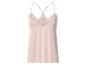 Lichtroze camisole met V-hals en kanten details.