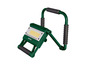 Een groene Parkside LED werklamp met een verstelbare arm.
