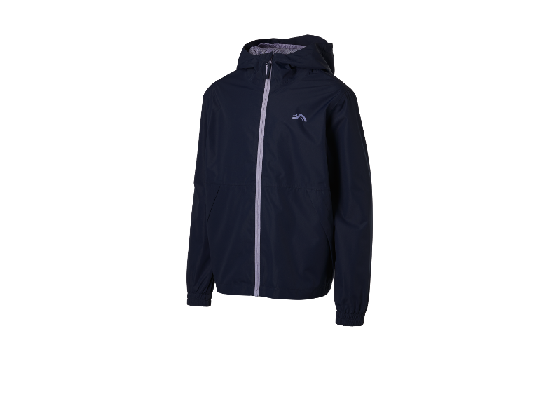 Donkerblauw kinderjack met capuchon van Regatta.